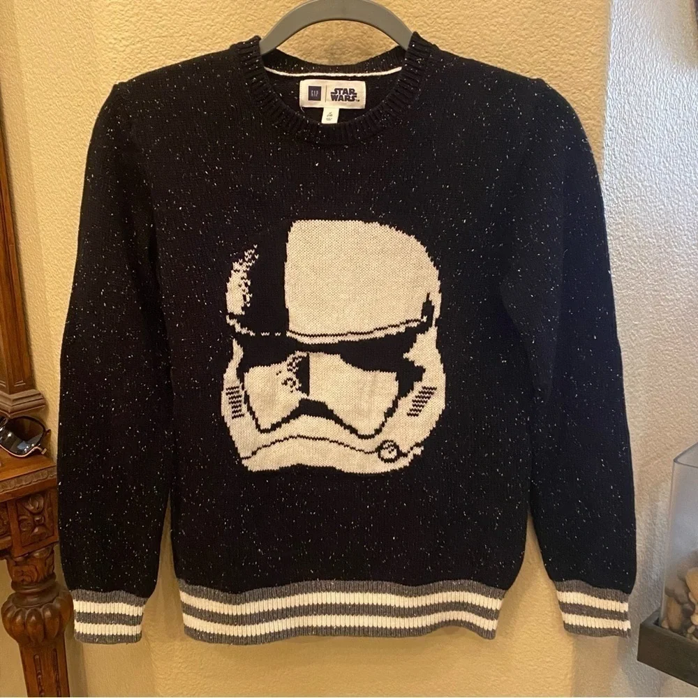 NWT~Gap STAR WARS Kids Black Darth Vader Sweater Size 12 Yrs-Unisex